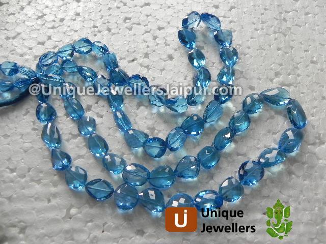 Swiss Blue Topaz Faceted Nugget Beads